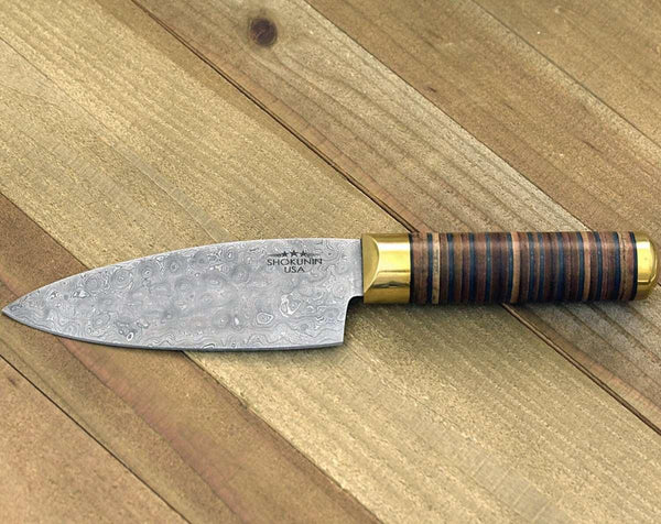 Majestic Chef's Knife with Stacked Leather Handle - Gifts for You 'n Me