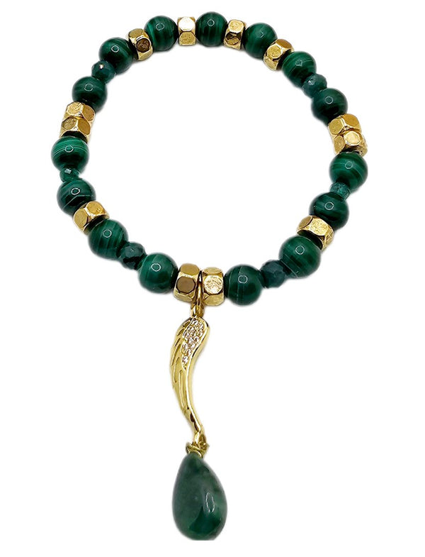 Malachite and Emerald Bracelet