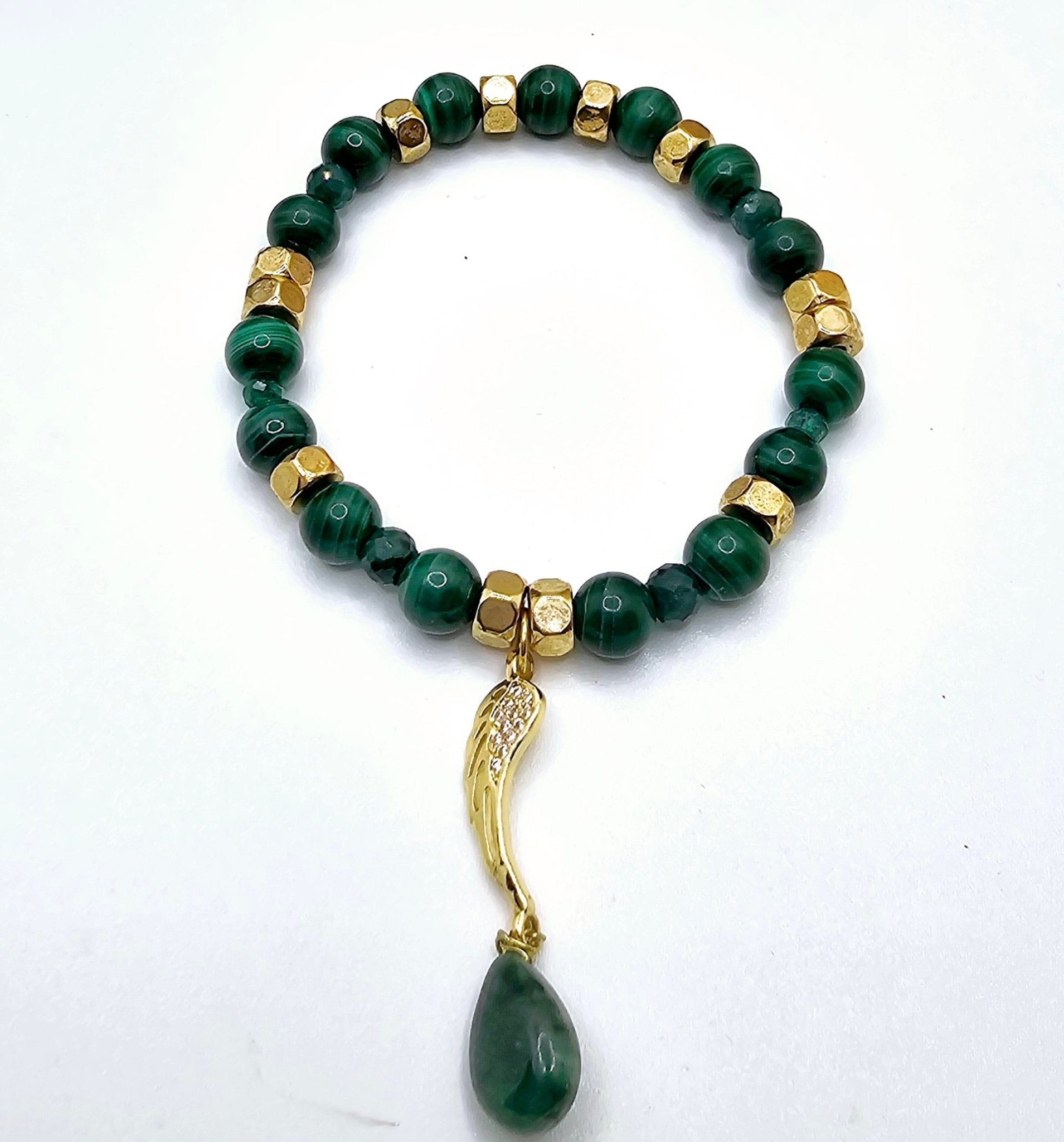 Malachite and Emerald Bracelet