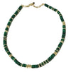 Malachite and Gold Stainless Steel Choker Necklace