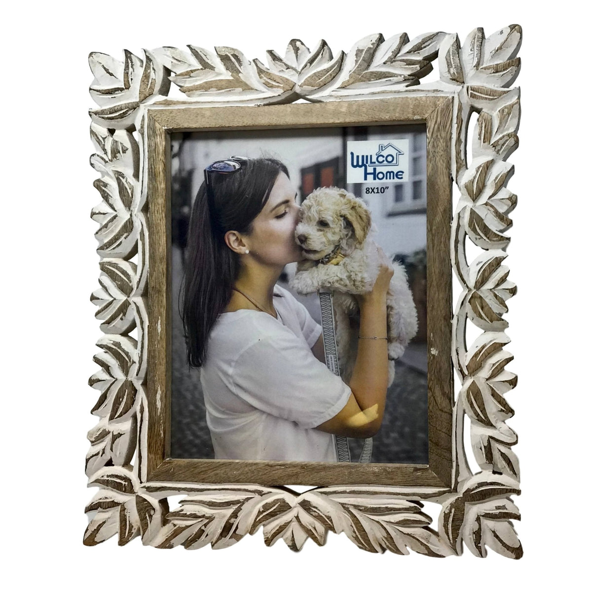 Malaga Hand-Carved Wood Photo Frame with Fold Out Stand