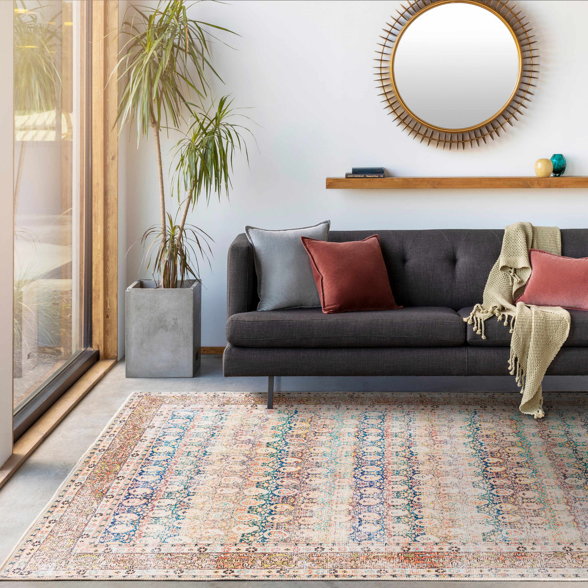 Maligaya Distressed Washable Rug - Clearance