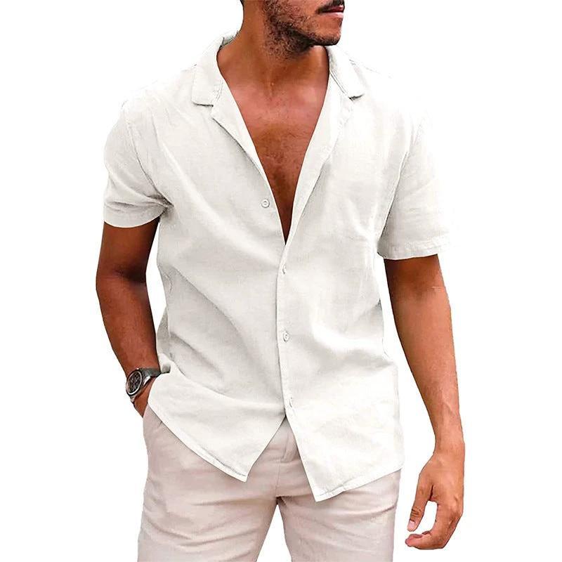 Men's Casual Beach Shirt - Short Sleeve Button Down for Effortless Summer Style