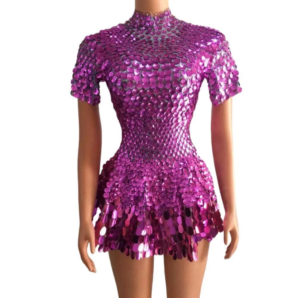 Women's Fashionable Sequins Dazzling Daily Trend Party Zipper Gorgeous Skirt