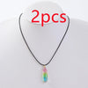 Women's Transparent Geometric Diamond Crystal Necklace - Color / 2PCS