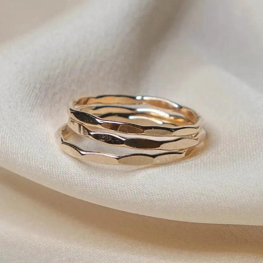 14K Gold Filled Textured Stacking Ring