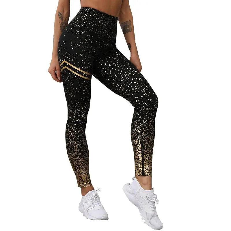 Chic Gold Print Leggings