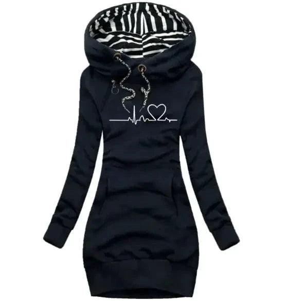 Chic Hooded Sweatshirt Dress