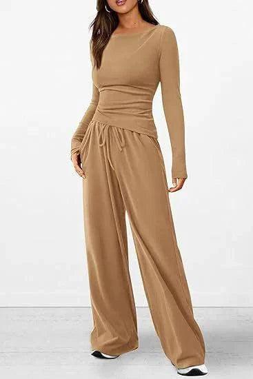 Chic Long-Sleeve Trousers Set