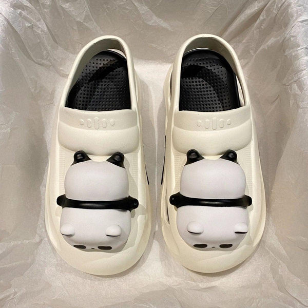 Mandotos Panda Lamp Light Up Slippers Sandals For Women EVA Comfort Non Slip Sole Summer