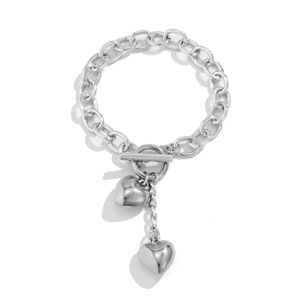Thick Chain Lock and Key Pendant Necklace - Trendy Fashion Jewelry