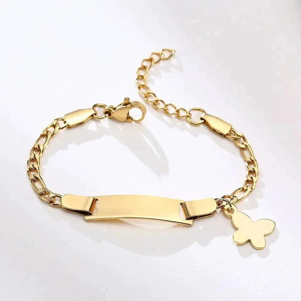 Gold Butterfly Charm Bracelet for Kids