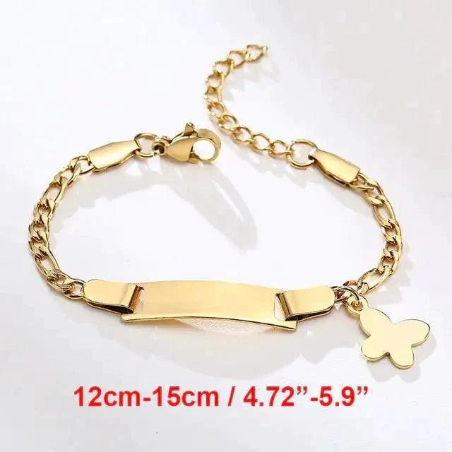 Gold Butterfly Charm Bracelet for Kids