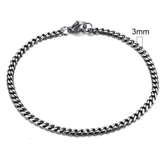 Gold-Tone Stainless Steel Cuban Bracelet 3-11mm