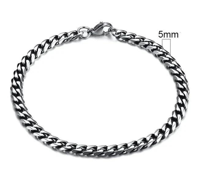 Gold-Tone Stainless Steel Cuban Bracelet 3-11mm