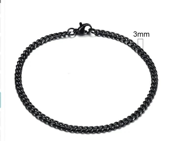 Gold-Tone Stainless Steel Cuban Bracelet 3-11mm
