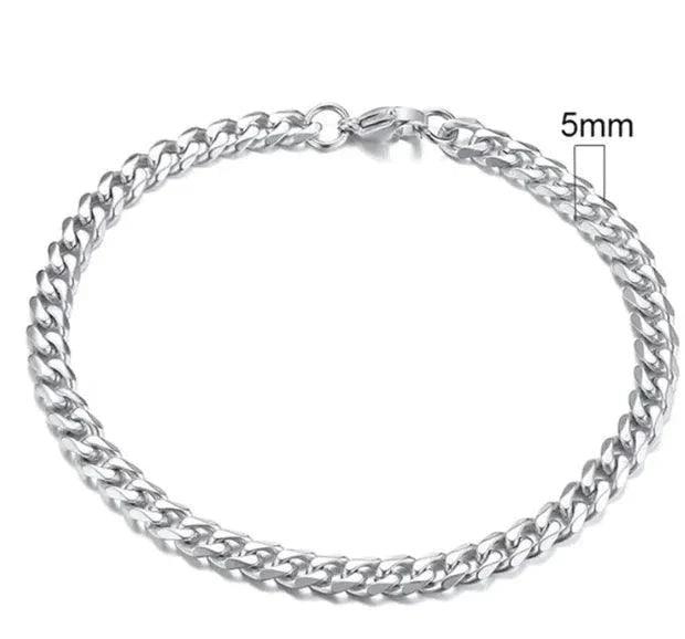 Gold-Tone Stainless Steel Cuban Bracelet 3-11mm