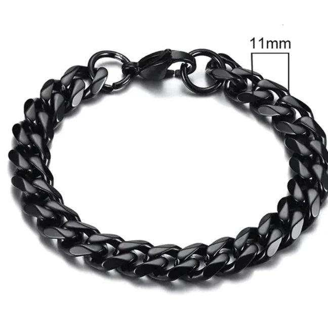 Gold-Tone Stainless Steel Cuban Bracelet 3-11mm