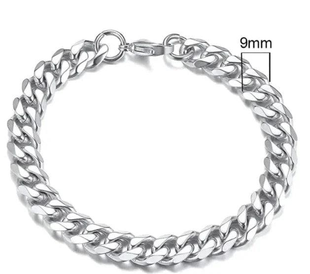 Gold-Tone Stainless Steel Cuban Bracelet 3-11mm