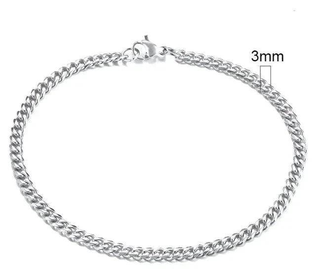 Gold-Tone Stainless Steel Cuban Bracelet 3-11mm