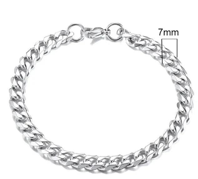 Gold-Tone Stainless Steel Cuban Bracelet 3-11mm