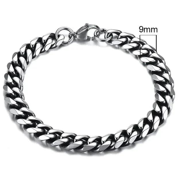 Gold-Tone Stainless Steel Cuban Bracelet 3-11mm