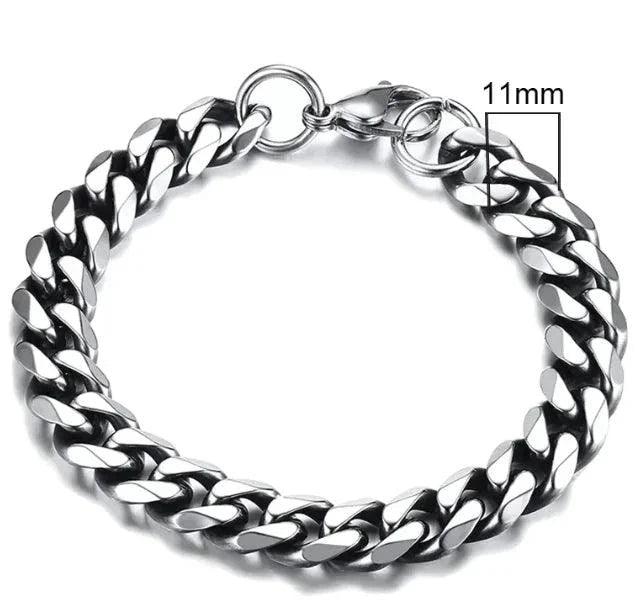 Gold-Tone Stainless Steel Cuban Bracelet 3-11mm