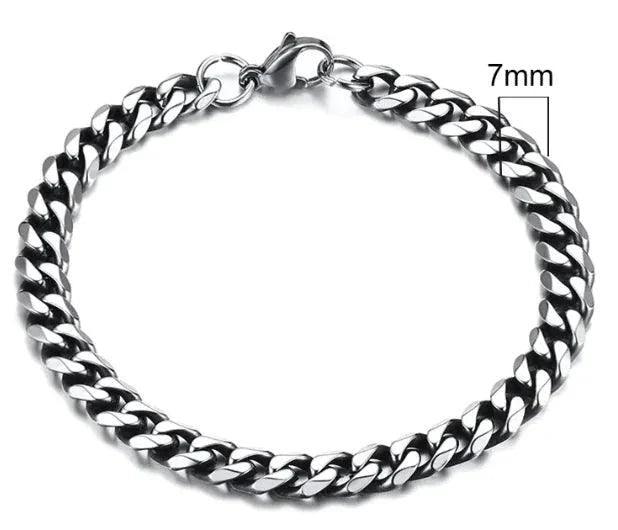 Gold-Tone Stainless Steel Cuban Bracelet 3-11mm
