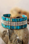 Handmade Triple Layer Natural Stone Bracelet - Turquoise / One Size