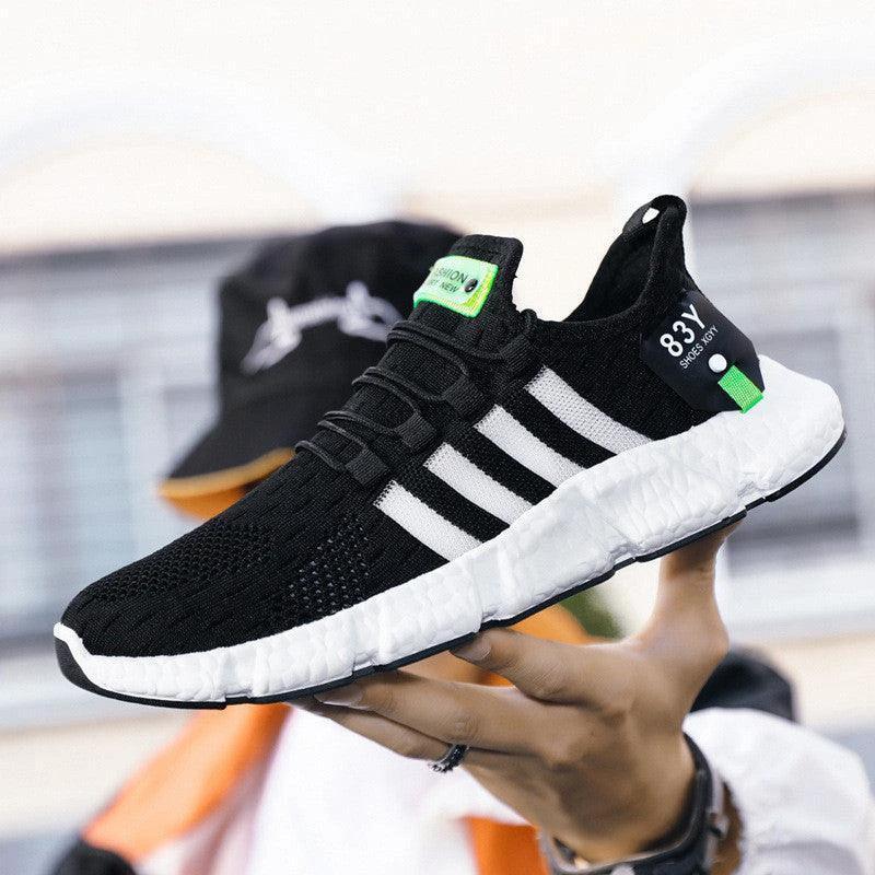 Men's Breathable Mesh Sports Shoes with Flying Weave Upper