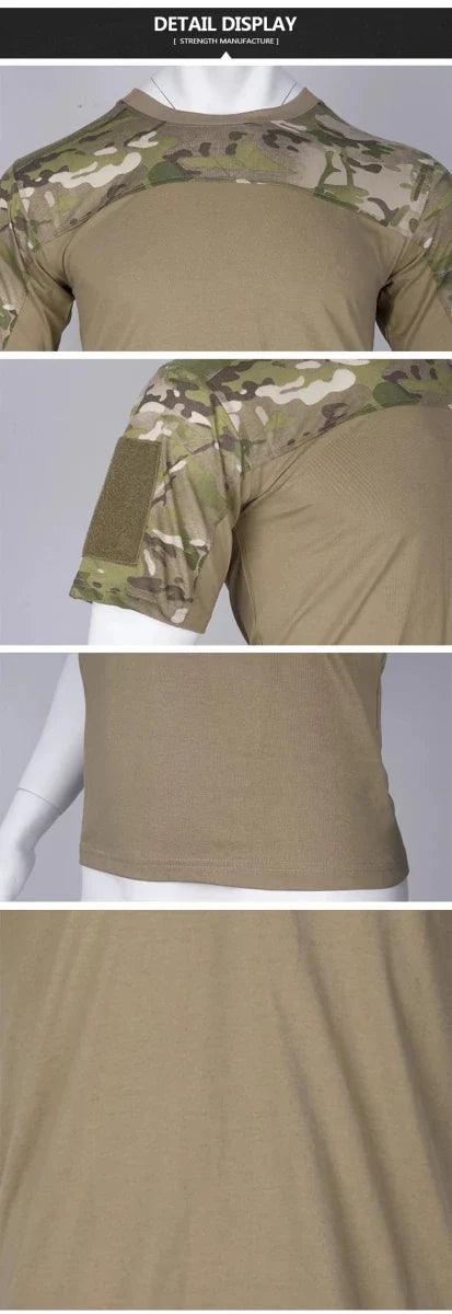 Mens Camouflage Shirts Tees Tactical Combat Shirt Hunting Clothes Tops Workout Clothing Outdoor Breathable Camo T Shirt