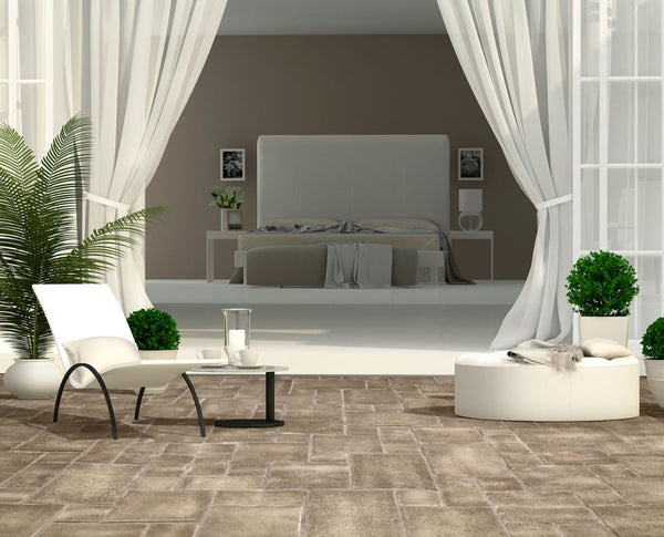 Sienna Ash Gray Manufactured Stone Pavers Pattern F01AS - Livfloors Collection