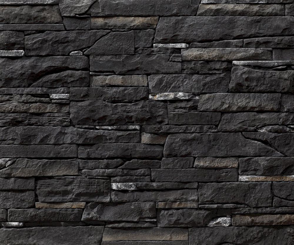 Inka Dark Rundle Black Slate Look Manufactured Stone Handmade Veneer - Livfloors Collection