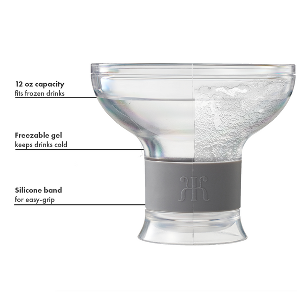 Barcelona Frozen Margarita & Cocktail Chiller Glasses, Acrylic, Set of 2