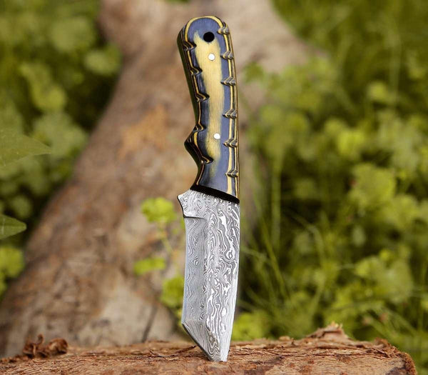 Marauder Damascus Tanto Knife with Pakkawood Handle - Gifts for You 'n Me