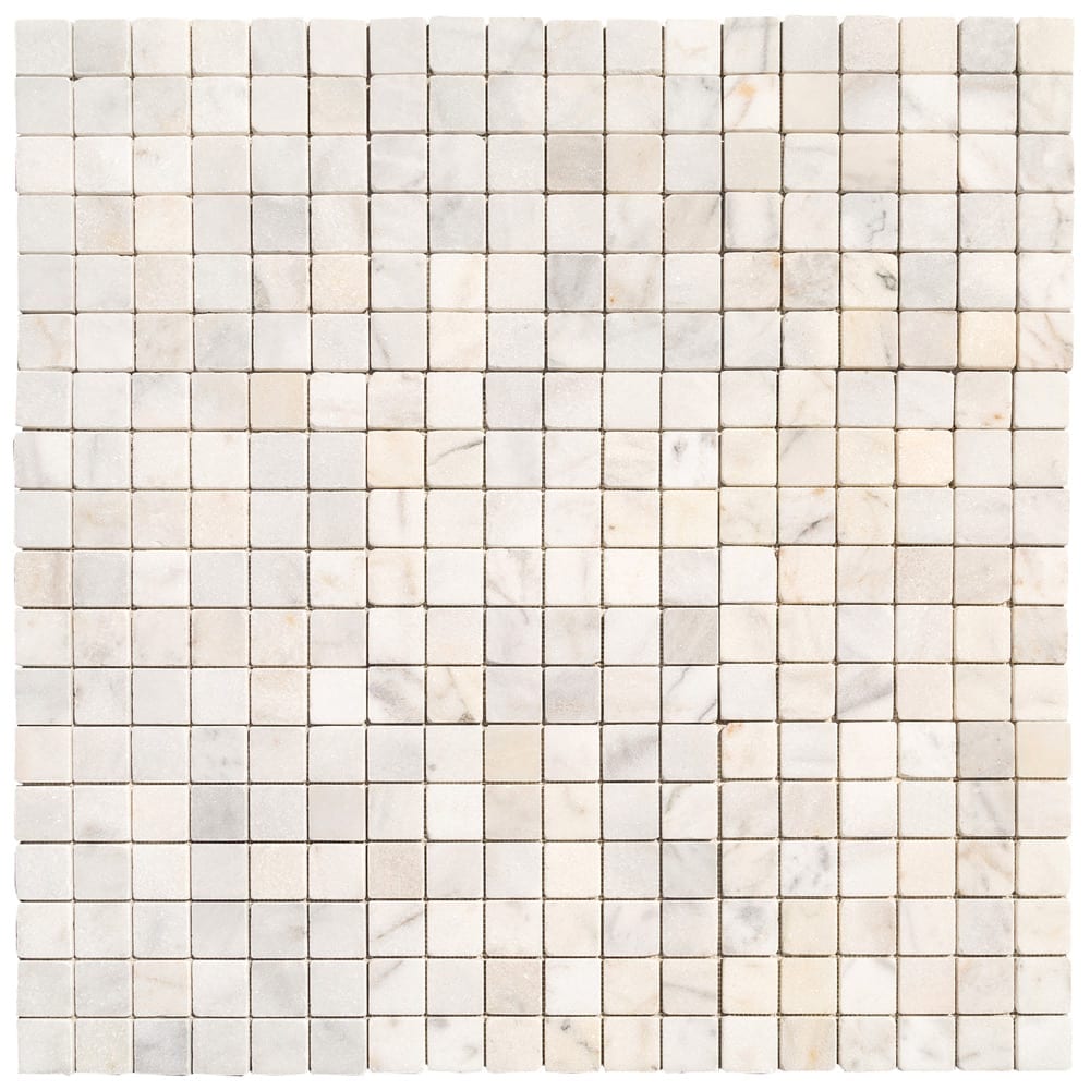 Carrara White Marble Tumbled Mosaic Floor and Wall Tile - Livfloors Collection