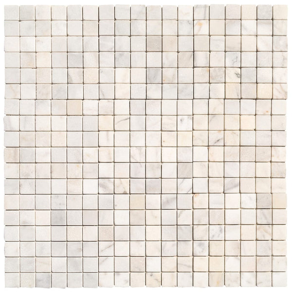 Carrara White Marble Tumbled Mosaic Floor and Wall Tile - Livfloors Collection