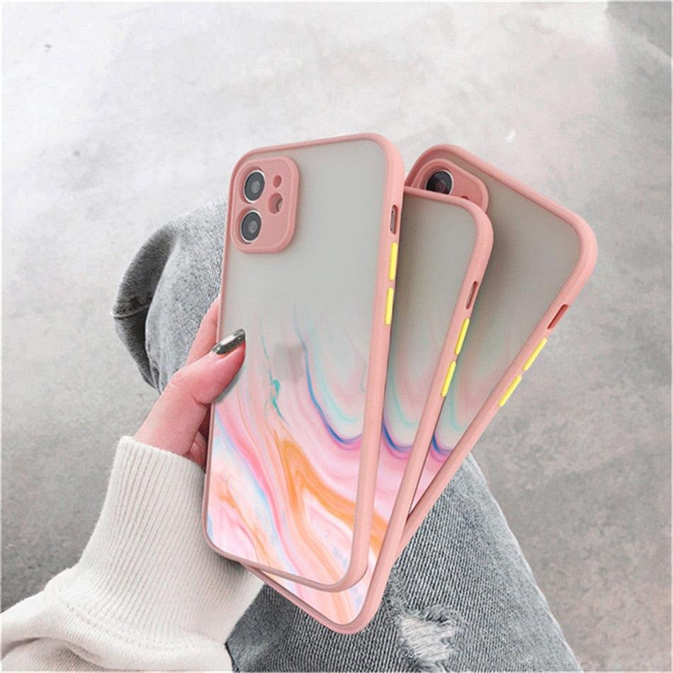 Marble Pattern Aesthetic Silicone Ultra Thin Scratch-Resistant Shockproof Mobile Phone Case For iPhone 11 Case Stylish Soft Camera Protective Cover For iPhone 12 Pro Max Mini XR XS Max X 7 8 Plus Case