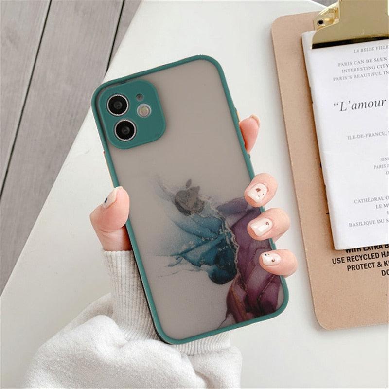 Marble Pattern Aesthetic Silicone Ultra Thin Scratch-Resistant Shockproof Mobile Phone Case For iPhone 11 Case Stylish Soft Camera Protective Cover For iPhone 12 Pro Max Mini XR XS Max X 7 8 Plus Case