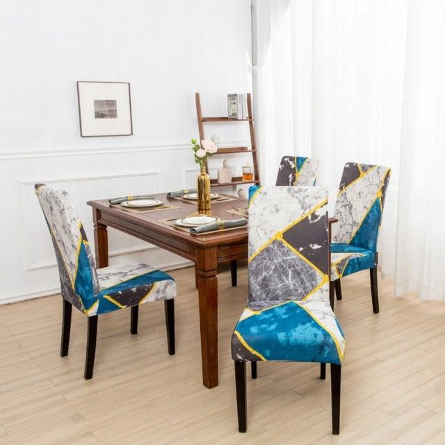 Marble Printed Stretch Chair Cover For Dining Room Office Banquet Chair Protector Elastic Material Armchair Cover  Chair Cover Chair Slipcover Marble Background Texture Parson Chair