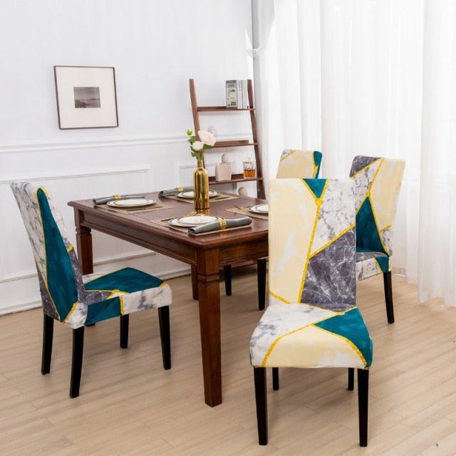 Marble Printed Stretch Chair Cover For Dining Room Office Banquet Chair Protector Elastic Material Armchair Cover  Chair Cover Chair Slipcover Marble Background Texture Parson Chair