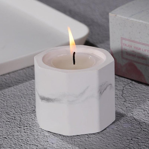 Marbled Plaster Scented Soy Candles Candlestick Aromatherapy For Party Gifts Marbled Plaster Scented Soy Candles Candlestick Aromatherapy Stress Relief Candles For Birthday Wedding Decoration Christmas Handmade