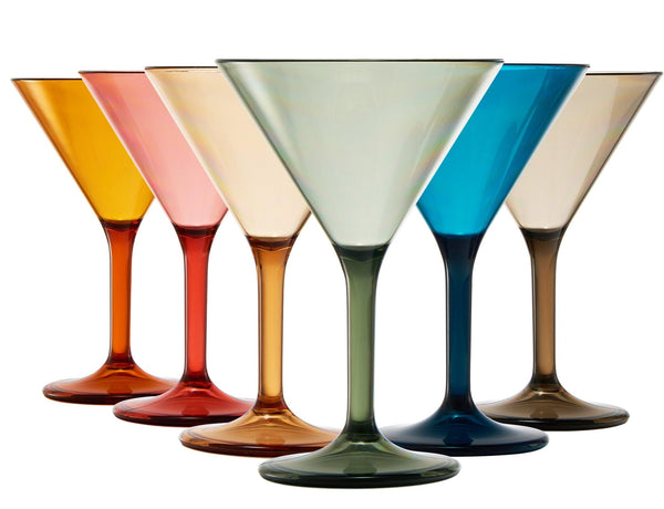 European Style Crystal, Stemmed Wine Glasses, Acrylic Glasses Tritan Drinkware, Unbreakable Muted Color | Set of 6 | Shatterproof BPA-free plastic, Reusable, All Purpose Glassware, Hand Wash Only 15oz