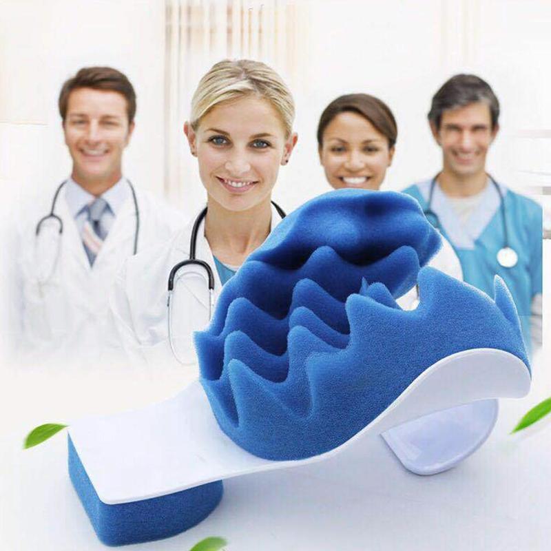 Massage Pillow Support Cervical Pillow Pain Device For Cervical Relax Align Travel Rest Relief Spine Neck Traction Pain Relief and Cervical Spine Alignment Neck and Shoulder Relaxer Cervical Traction Device Neck Stretcher Cervical Spine Alignment