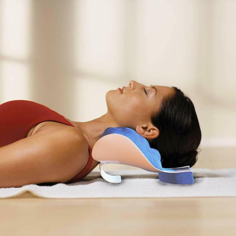 Massage Pillow Support Cervical Pillow Pain Device For Cervical Relax Align Travel Rest Relief Spine Neck Traction Pain Relief and Cervical Spine Alignment Neck and Shoulder Relaxer Cervical Traction Device Neck Stretcher Cervical Spine Alignment