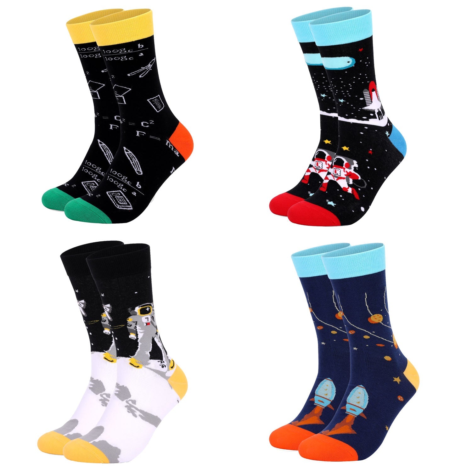 Math Print Men's Socks Space Leisure In Tube Socks Autumn And Winter New Style Cotton Socks Trendy Socks