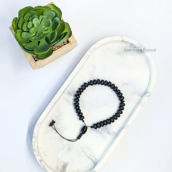 Matte Aqeeq Tasbih Bracelet | Men's Prayer Beads - 33 Disc Beads, 8mm