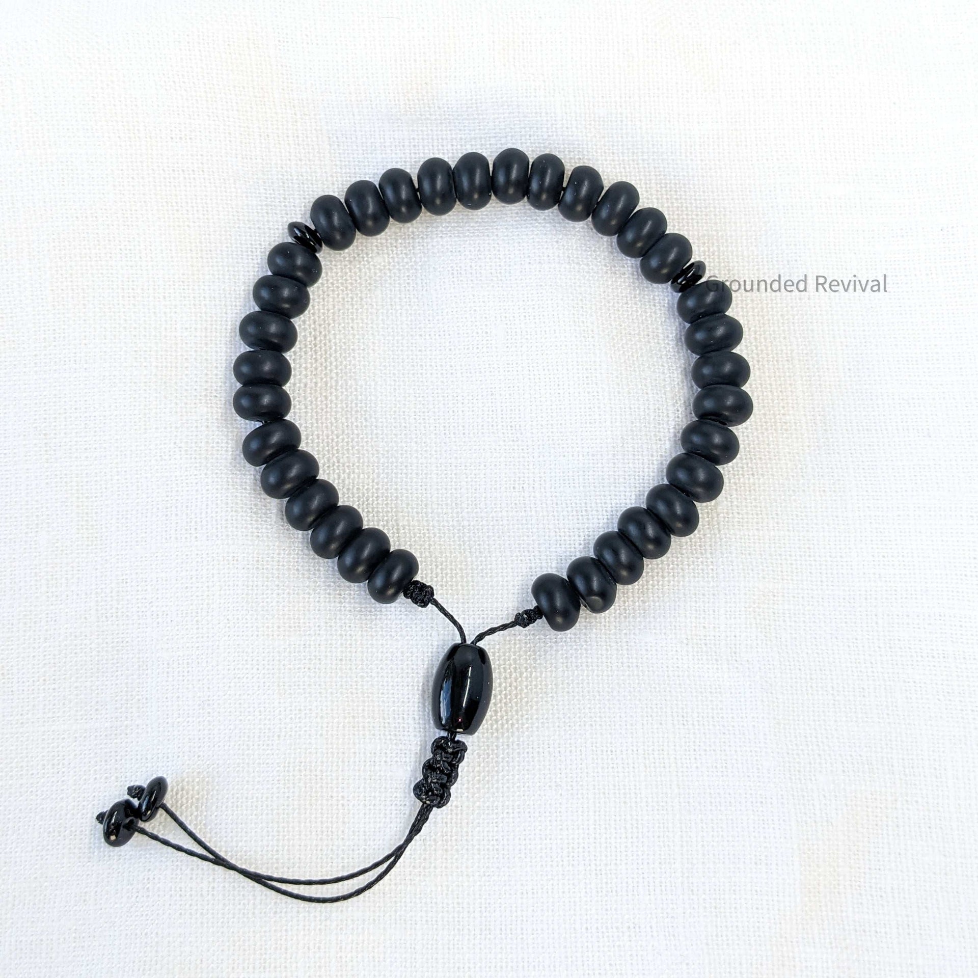 Matte Aqeeq Tasbih Bracelet | Men's Prayer Beads - 33 Disc Beads, 8mm