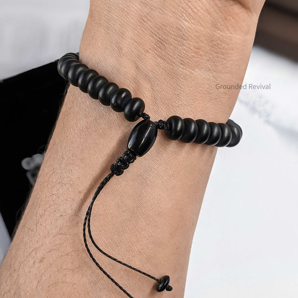 Matte Aqeeq Tasbih Bracelet | Men's Prayer Beads - 33 Disc Beads, 8mm