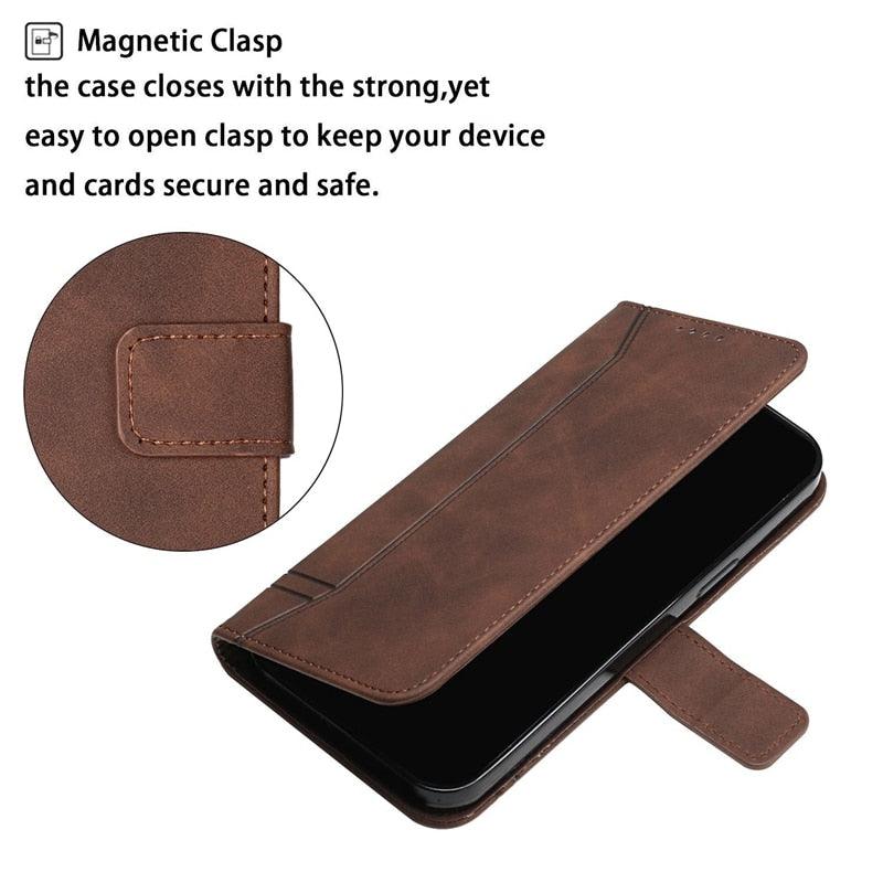 Matte Leather Wallet Case for Redmi Note 11 11S 11 Pro 10 9 8 7 Redmi 10 10C 10A 9T 9A 9C 9 8 Flip Cover for M4 Pro X4 Pro F4 M3 Premium PU Leather Wallet Case